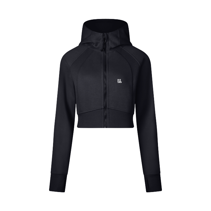 FearlessLi Cropped Zip-Through Hoodie