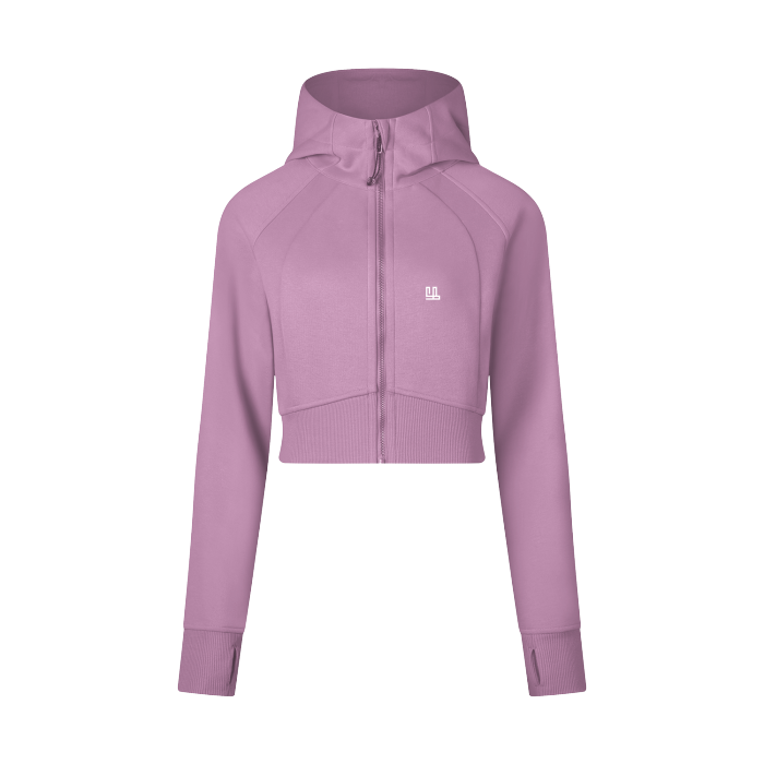 FearlessLi Cropped Zip-Through Hoodie