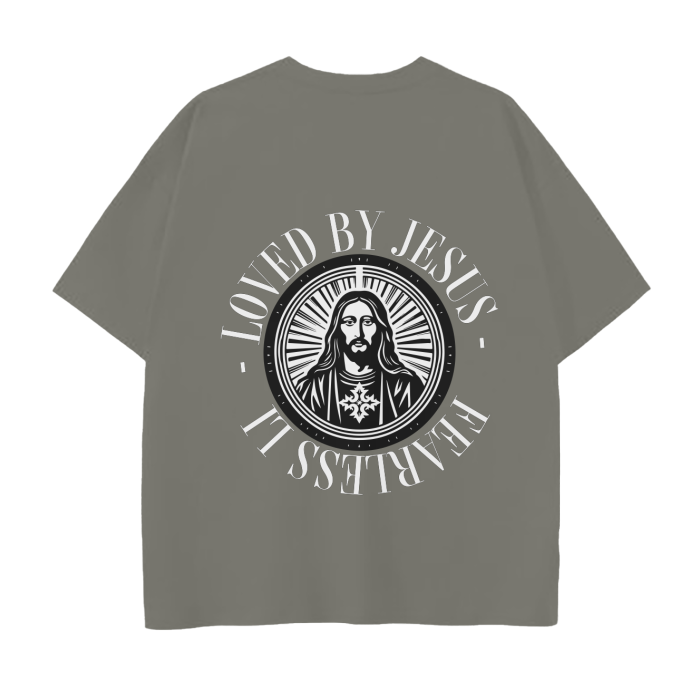 fearlessli Loved By Jesus Drop Down T-Shirt