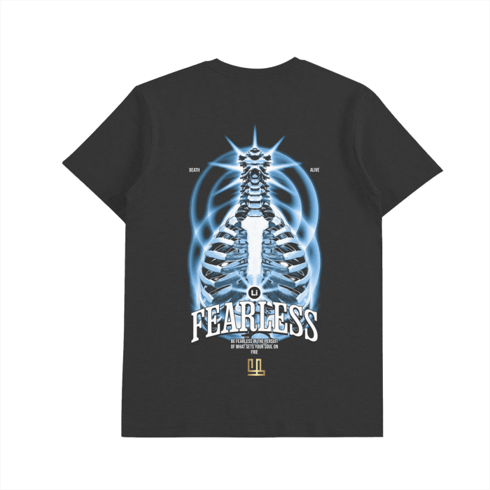 FearLessLi bones Unisex Drop Shoulder Seamless T-Shirt