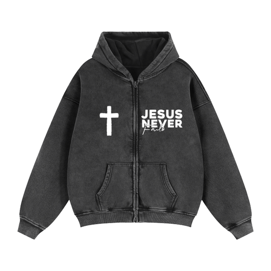 FearLessLi Saints Zip-Through Boxy Hoodie